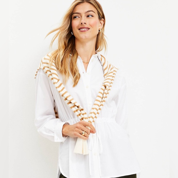 Donna Karan Utilty Women's Drawstring Waist Shirt - Size XL - Picture 1 of 5